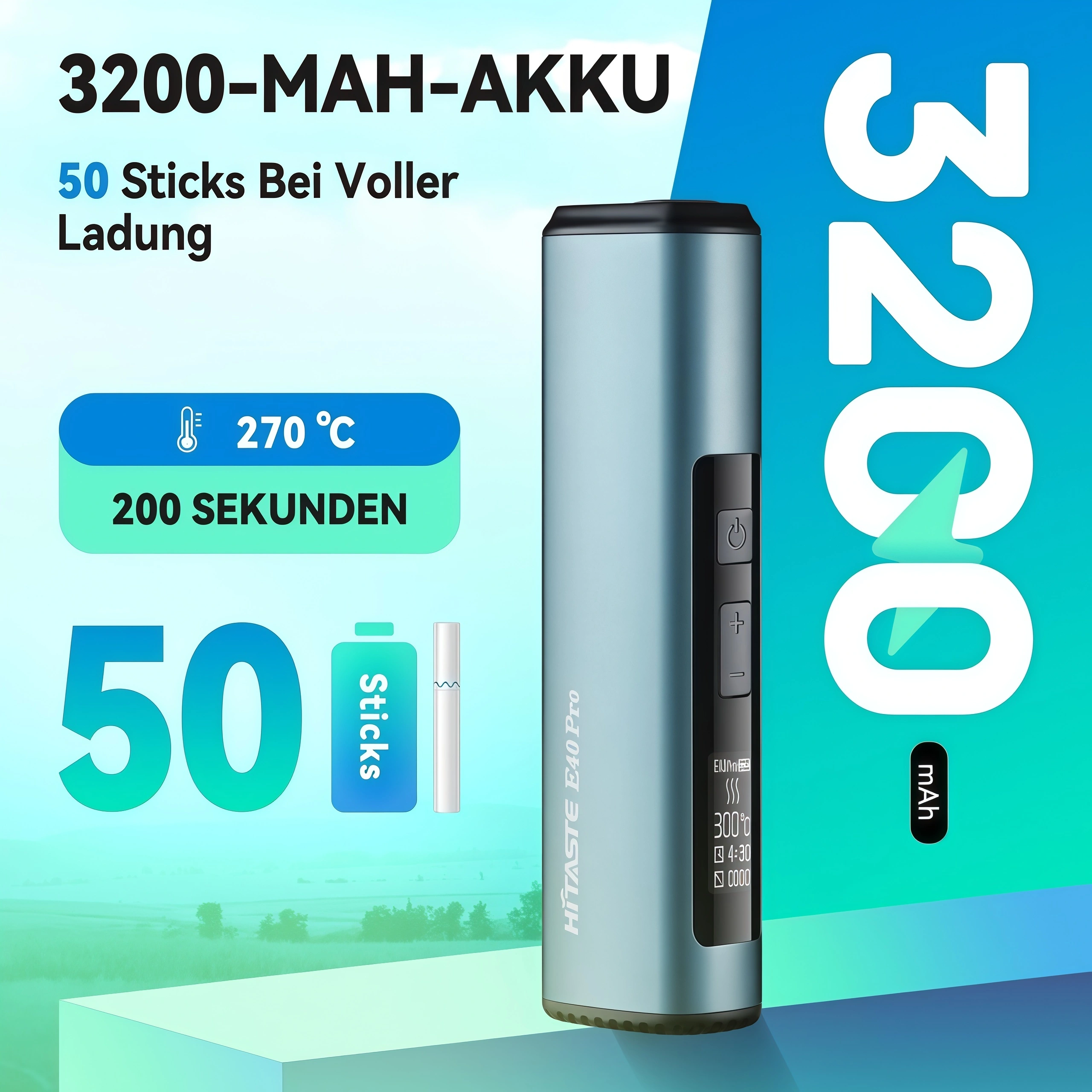 新款上市 HITASTE E40 Pro 加熱煙主機 高效能感應加熱 細節 3-沐研精選加熱菸配件